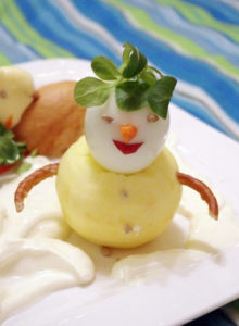 Apfel-Ei-Schneemann