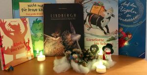 Lieblingsbücher mit Steinmännchen Winterlandschaft