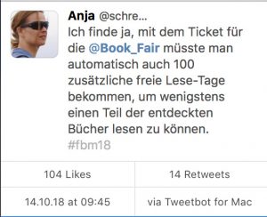 Tweet zur Buchmesse.